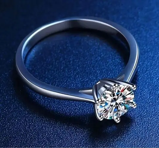 Certified 3ct. Moissanite Ring Silver