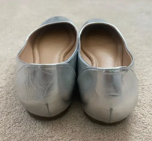 matalic flats Silver Size 10