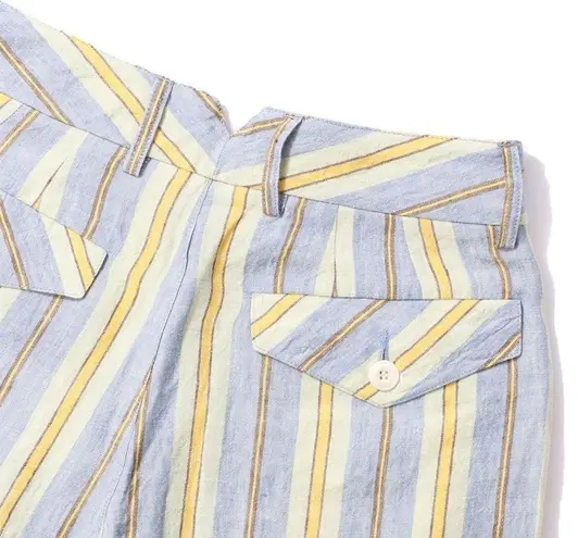 Nicholas Daley Linen Striped Trousers in Blue/Mustard, Size 34 NEW w/Tag $650 Blue
