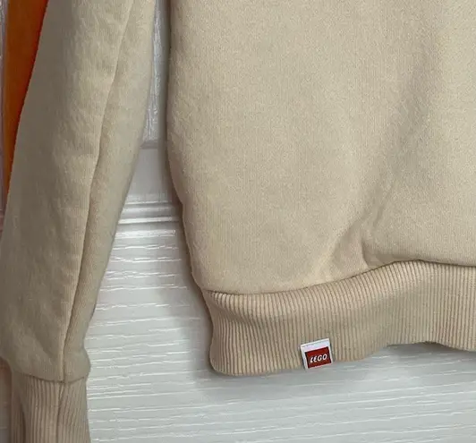 Lego Sz XS Zip Up Sweatshirt Colorblock Stripes Tan Purple Red Orange