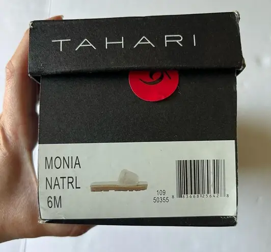 Tahari NWB Monia fuzzy slipper natural size 6M