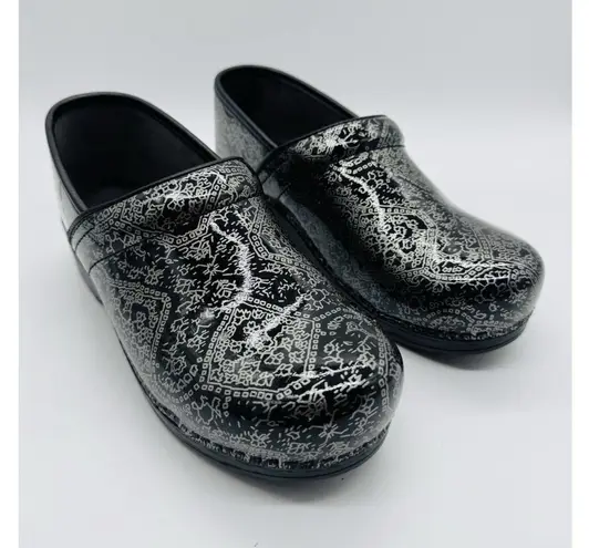 Dansko Professional Clogs Size 40 Floral Metallic Nursing Excellent Condition