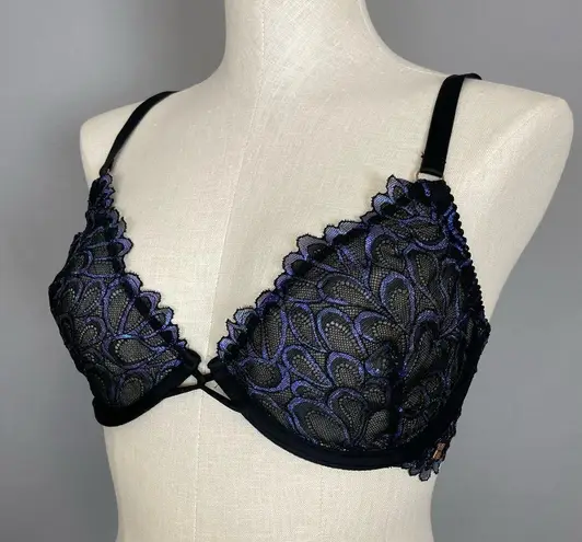 Savage X Fenty Bra Megan thee Stallion Starry Night Size 34DDD Black Blue Purple