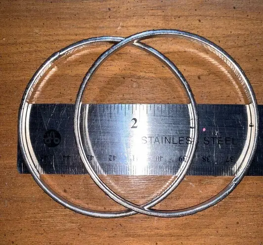 Silver Bangle Bracelets Set of 2