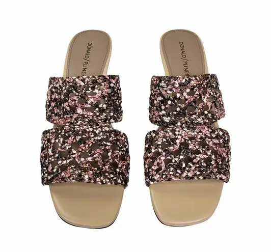 Donald Pliner Albi Woven Slide Leather Sandal Womens 8 Medium NEW