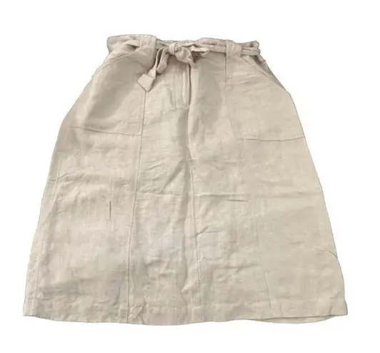 New York & Co. women's size 10 linen blend cream colored midi skirt