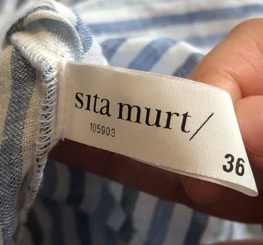 Sita Murt Knit Feelings Blue Stripe Knee Length Skirt Size 36 (2) (XS)