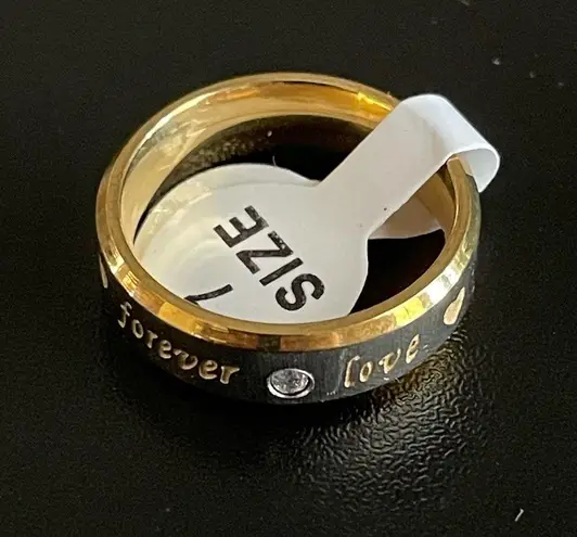 Gold titanium forever love promise ring size 7