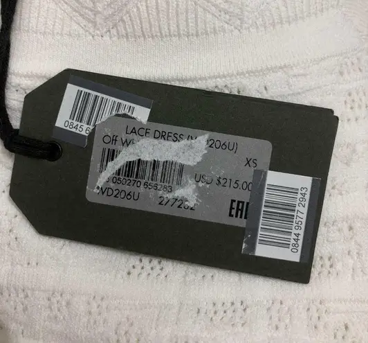 All Saints Lace Body-con Short Sleeve Square Neck Midi Dress In Off White XS NWT