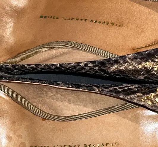 Giuseppe Zanotti Gold Metallic Snakeprint Heels