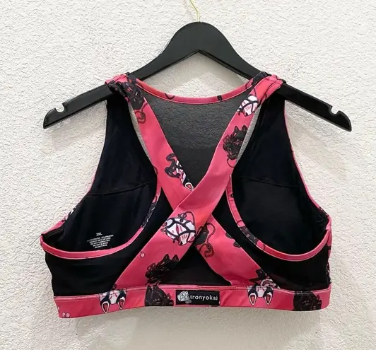 IRON YOKAI Eri Bra Printed Devil Dog Sports Bra Size 2XL