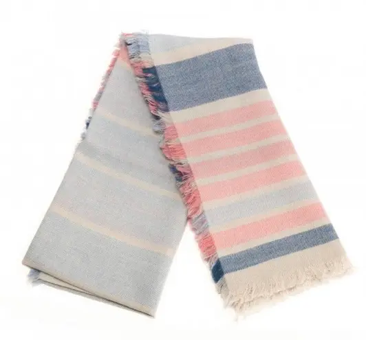 Barbour NWT Pink, blue and cream Freya wrap scarf
