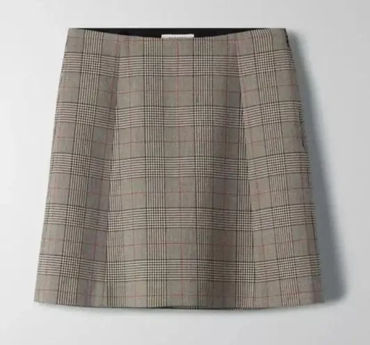 Babaton Aritzia Hopper Modern Check Mini Skirt Sz 0