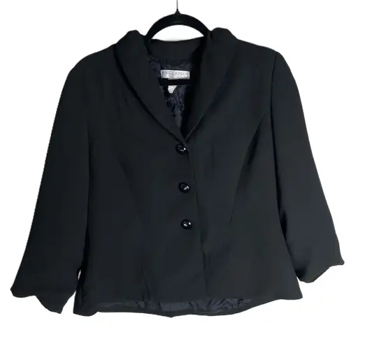 Maggy London Maggy London Retro Women's Black Modern Shawl Collar Blazer Jacket 4P