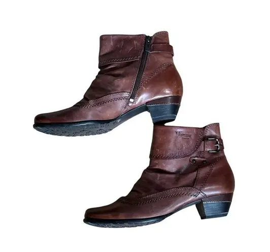 Venturini Eleganza Brown Leather Ankle Boots Women size 7