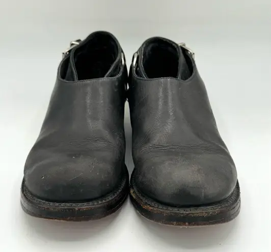 NANA Vintage Late 80s Early 90s Black Leather Single Buckle Shoes Size UK 4 US 6