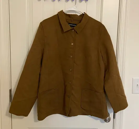 Norton Mcnaughton Vintage women’s quilted stitch faux suede brown tan jacket 12