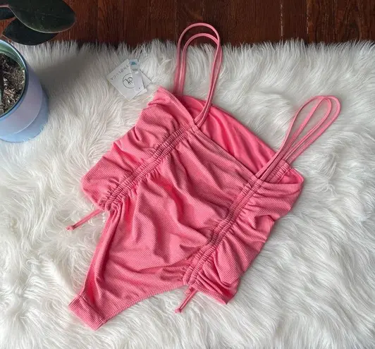 Cyn & Luca Square Neck Swimsuit Pink Apricot NWT Size M