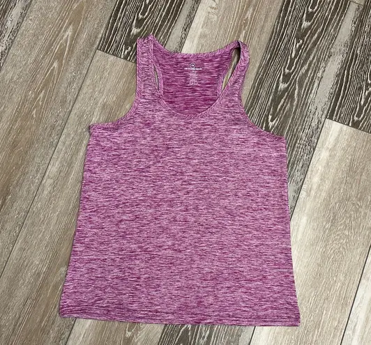 NWOT Real Essentials Sz M Racerback Tank Top Dry Fit Space Dye Purple Size M