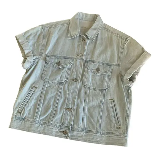 Via Penny Lane Reworked Apparel | Journey Custom Denim Button Up Shirt Medium Blue