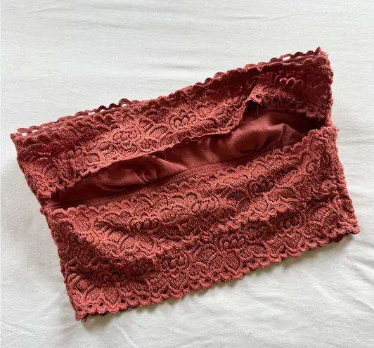 Aerie  Lace Bandeau Bralette in Rust size XS