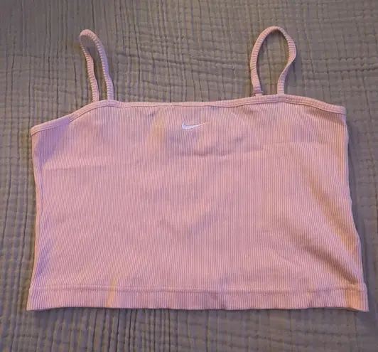 Nike Pink Ribbed Crop Top Size Medium