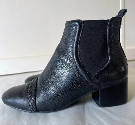 Brighton  Bliss Black Leather Block  Ankle Boots Women SZ 7.5