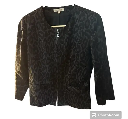 Boston Proper Leopard Animal Print Blazer Jacket