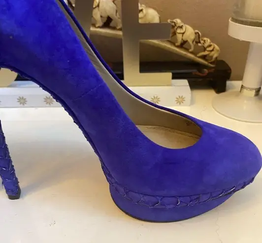 Brian Atwood  PURPLE FONTANNE STILETTO PLATFORM SUEDE PUMPS SIZE 7