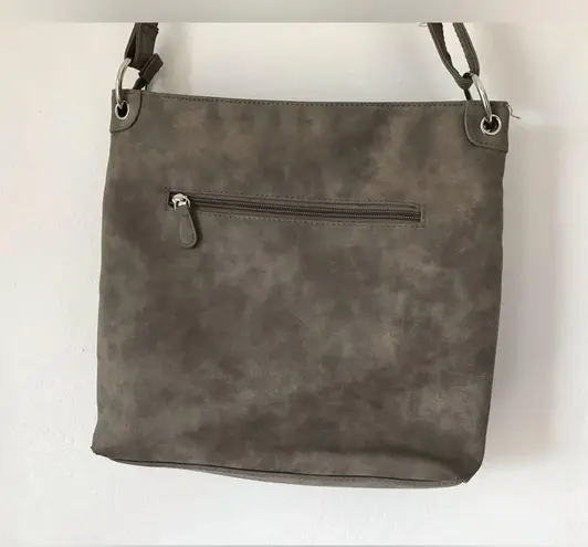 Stone Mountain  faux leather shoulder gray bag purse