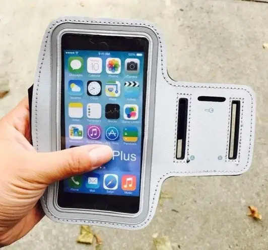 iPhone/Galaxy Sport Gym Exercise Armband Silver