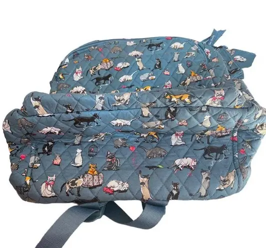 Vera Bradley Essential Large Backpack Cat's Meow Steal Blue