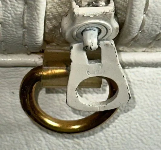 Wilson Vintage Retro White Leather Gold Trim Top Handle Tennis Golf Bag