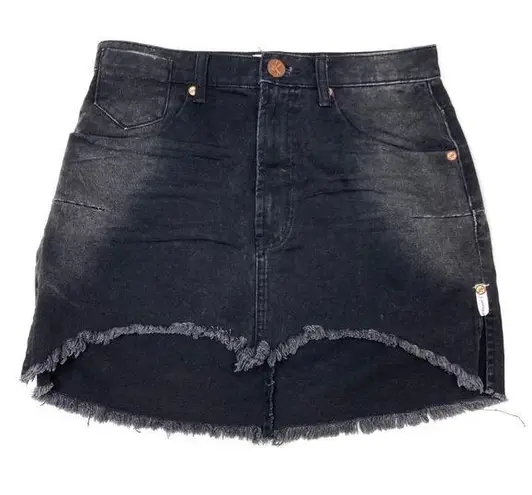 One Teaspoon One x  | Black Mid Rise Relaxed Fit Denim Skirt Size 26