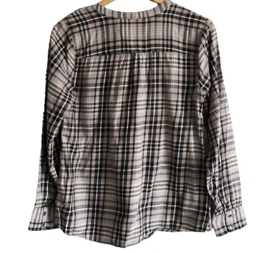 Denim & Co  Plaid Blouse 