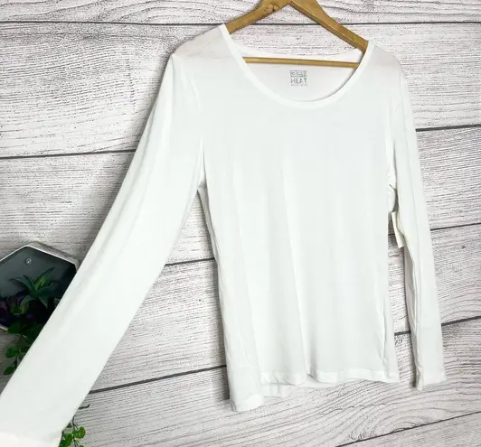 32 Degrees Heat NWT White Long Sleeve Scoop Neck Layering Top Size XL