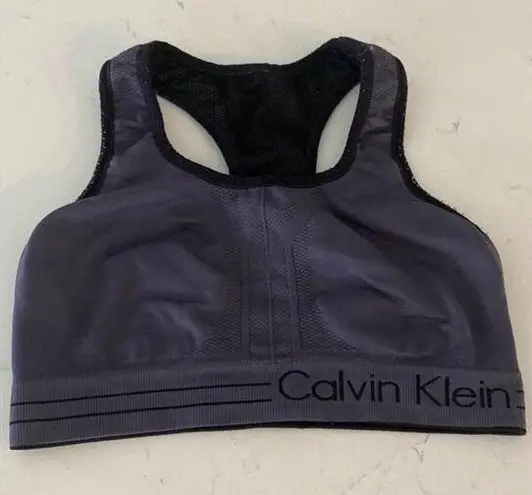 Calvin Klein Black Grey Reversible Performance Sports Bra Size Women's Small