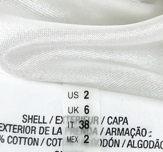 T Tahari Maylin White Lined Sleeveless Exposed Back Zipper Dress, Size 2