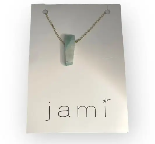 new Jami π£ Raw Amazonite Shard Necklace π£ 24K Gold Plated π£ Artisan Handmade