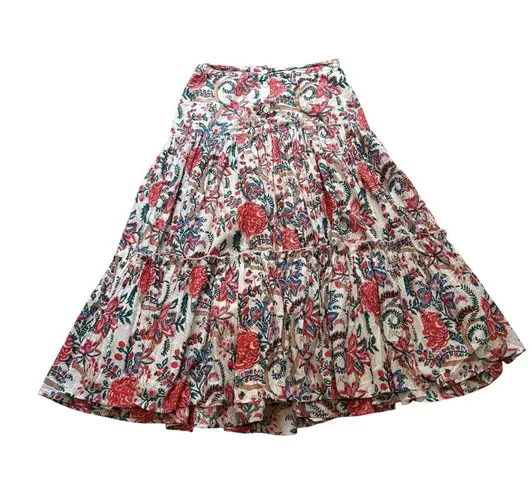 Soft Surroundings Wild Bloom Botanical Sunset Floral
Maxi Skirt, Sz L