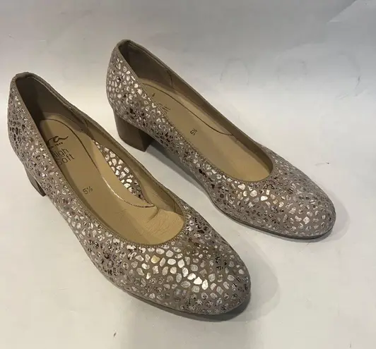 Ara Vivian Pump in Camel Confetti size 5.5/6.5 Silver