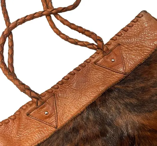 Lindalee Leather and Cow Hair Shoulder Bag/Tote