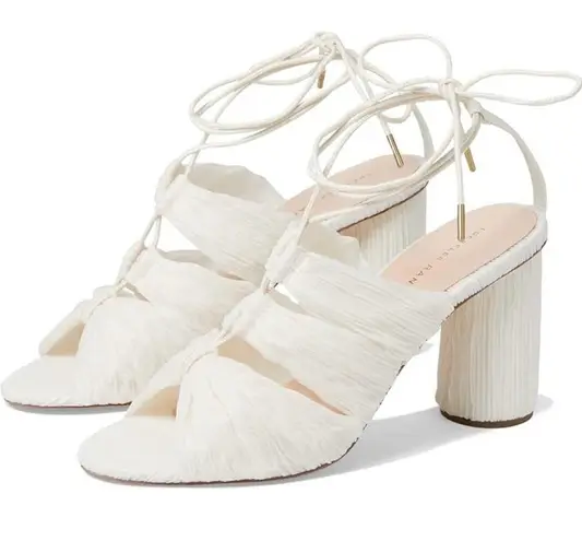 Loeffler Randall Dahlia Pleated Knot Mule with Ankle Strap High Heels