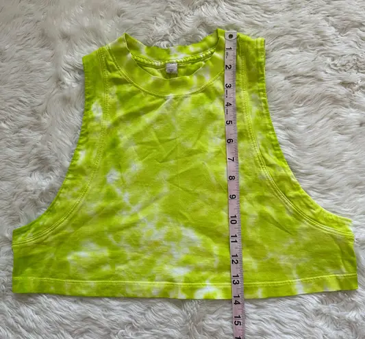 Lululemon Top All Yours Cropped Cotton Tank Marmoleado Tie Dye Eccentric Lime 2