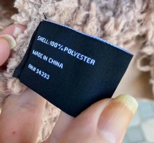 Coffee Shop Teddy Drape Vest Size Small