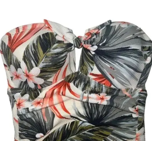 Kona Sol ™ Pique Bandeau High Coverage One Piece Swimsuit Tropical Size Small