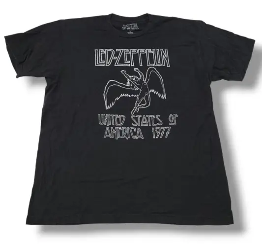 Led Zeppelin Shirt Size XL Band Tee Rock Tee 1977 North American Tour Graphic Tee Unisex