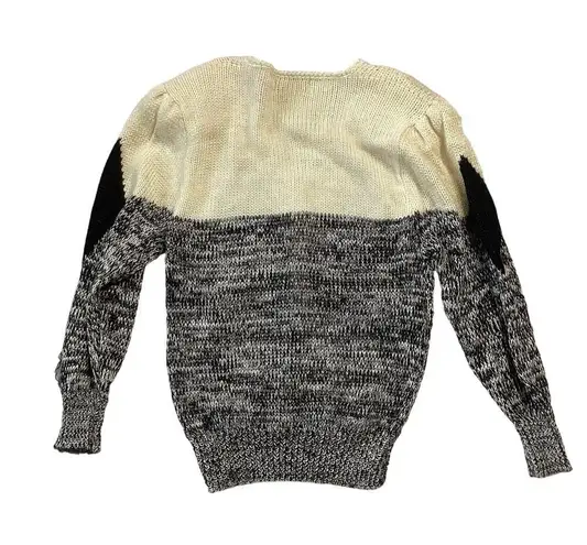 Ginénne Textural Surplice Argyle Sweater Black Size L