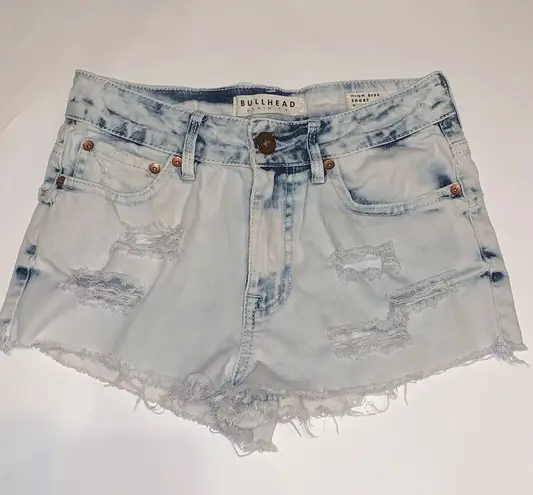 Bullhead Denim High Rise lightwash distress Shorts Size undefined