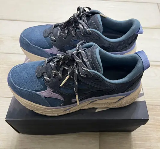 Hoka X FP Movement Clifton L Suede Sneakers Women’s Size 5.5 Ocean Blue Purple